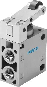 Festo 8985 Roller lever valve R-3-1/4-B Valve function: 3/2 closed, monostable, Type of actuation: mechanical, Standard nominal flow rate: 600 l/min, Operating pressure: -0,95 - 10 bar, Design structure: Piston seat 8985 on Powermatic Associates