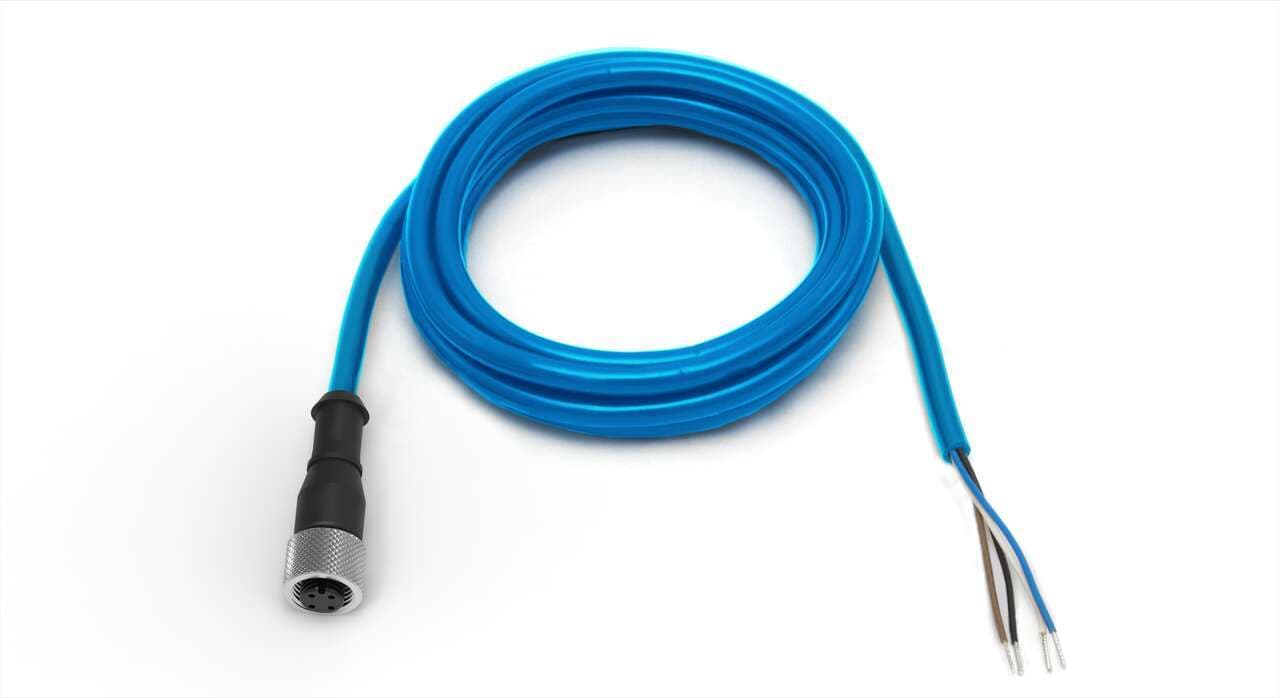 Banner MQD9-430 Cordset: Single Ended M12; 4-pin Straight Female; 9 m (29.53 ft) 2x20 PVC Blue; Nickel-Plated Brass Coupling Nut MQD9-430 on Powermatic Associates