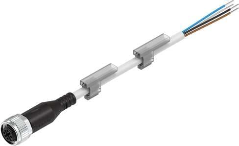Festo 8003134 connecting cable NEBU-M12G5-K-7-LE4 Conforms to standard: (* Core colours and connection numbers to EN 60947-5-2, * EN 61076-2-101), Cable identification: with 2x label holders, Product weight: 197 g, Electrical connection 1, function: Field device side,  8003134 on Powermatic Associates