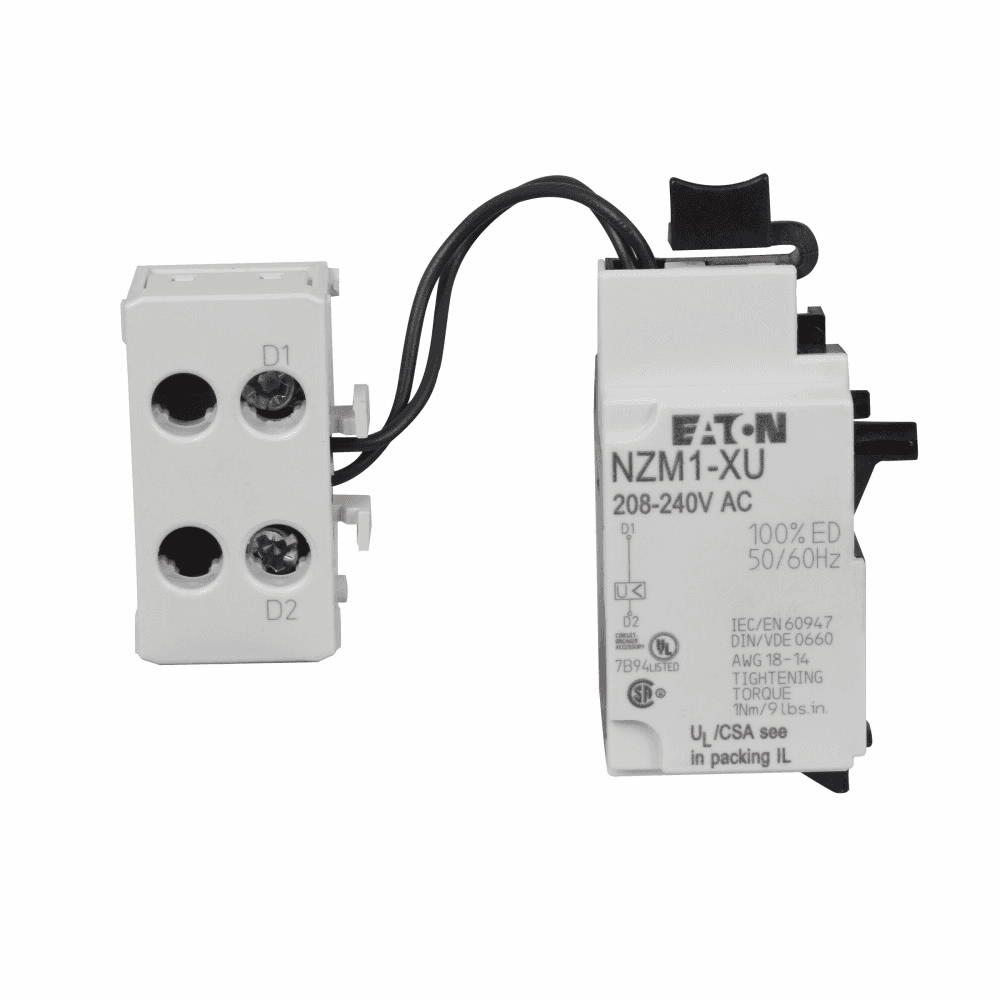 Eaton NZM1-XU24AC NZM1-XU24AC Eaton - Eaton molded case circuit breaker accessory undervoltage release, Undervoltage release, 24 V, NZM1, Frame J-K, Series NZM, 24 V NZM1-XU24AC on Powermatic Associates