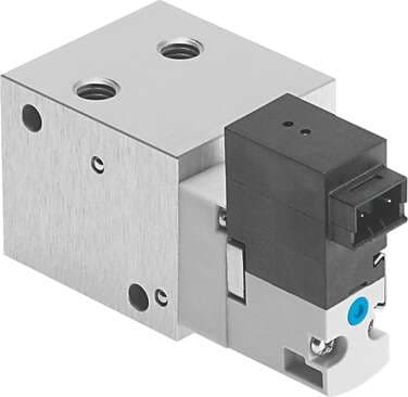Festo 560707 solenoid valve VOVG-S12-M52Q-AH-M5-1H2 Valve function: 5/2 monostable, Type of actuation: electrical, Width: 25 mm, Standard nominal flow rate: 180 l/min, Operating pressure: 2 - 8 bar 560707 on Powermatic Associates