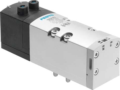 Festo 561344 solenoid valve VSVA-B-T22CV-AZD-D1-1T1L For valve terminal VTSA. Valve function: 2x2/2 closed, monostable, Type of actuation: electrical, Width: 42 mm, Standard nominal flow rate: 1400 l/min, Operating pressure: -0,9 - 10 bar 561344 on Powermatic Associates