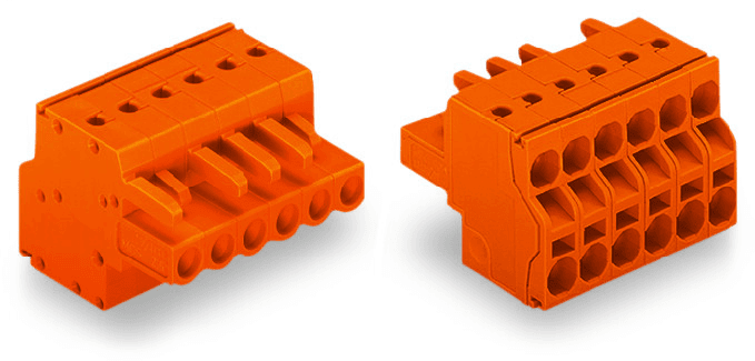 WAGO 231-2304/026-000 231-2304/026-000 WAGO - 2-conductor female connector; Push-in CAGE CLAMP®; 2.5 mm²; Pin spacing 5.08 mm; 4-pole; with integrated end plate; 2,50 mm²; orange 231-2304/026-000 on Powermatic Associates
