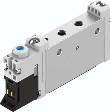 Festo 574351 solenoid valve VUVG-L10-M52-MT-M5-1P3 Valve function: 5/2 monostable, Type of actuation: electrical, Valve size: 10 mm, Standard nominal flow rate: 190 l/min, Operating pressure: 3 - 8 bar 574351 on Powermatic Associates