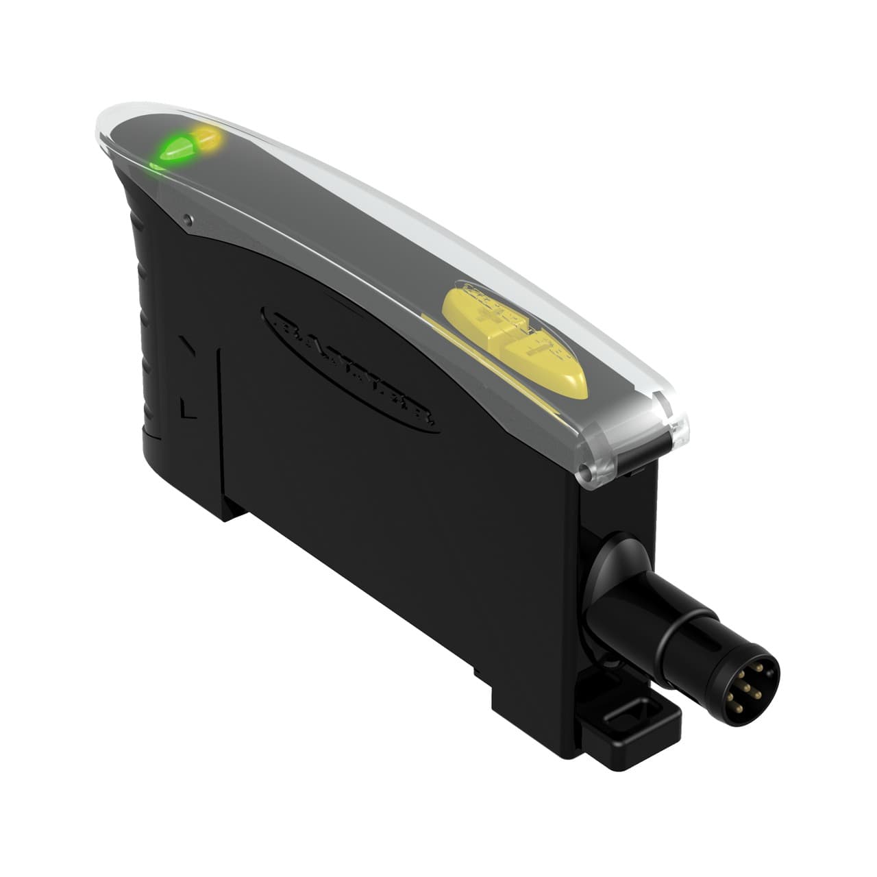 Banner D10DNCFPQ Banner Engineering D10DNCFPQ is an amplifier for sensor applications, designed for DIN rail mounting. It features a net width of 11 mm and is constructed with a thermoplastic housing and a polycarbonate cover. This part operates within an ambient air temperature range of -10 to +55 °C and offers a degree of protection rated at IP50 NEMA 1. It emits visible red light with a wavelength of 680 nm and boasts a rapid response time of 0.15ms. The D10DNCFPQ is equipped with 2 x digital outputs (NPN transistor) and has a rectangular shape. It is part of the D10 Expert series and incorporates high-performance fiber optic sensor amplifier functions, requiring TEACH mode for the PFCVA fiber optic array. The connection is facilitated through a pre-equipped 6-pin Pico-style M8 connector, and it operates on a supply voltage of 12Vdc-24Vdc. The net dimensions include a depth of 36 mm and a height of 69 mm. D10DNCFPQ on Powermatic Associates