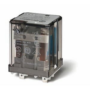 Finder 62.32.9.024.0300 Finder 62.32.9.024.0300 is a relay designed with 2 Normally Open (NO) poles and utilizes a Fast-on 187 connection type. It supports a rated current of 16A for both 250Vac (AC-1) and 30Vdc (DC-1), with auxiliary contacts rated at 1.1A for 110Vdc and 0.7A for 220Vdc under DC-1 design. The supply voltage is specified for 2NO / DPST-NO configurations, with an ambient air temperature for operation at 750VA (230Vac, AC-15) and for storage at 4000VA (250Vac, AC-1). The rated voltage for AC operation is not specified, but the device operates within an ambient temperature range of -40 to +50°C and supports a communication protocol of type C. It is designed for a control voltage (AC) of 4 kV and has a rated active power of 2 poles. The relay features plug-in design for residual current sensitivity, is capable of 100,000 operations for Normally Closed (NC) circuits, and has a mechanical endurance of 30,000,000 operations. The contact material is AgCdO (Silver Cadmium Oxide), with a length specification not provided and a diameter of 30mm. 62.32.9.024.0300 on Powermatic Associates