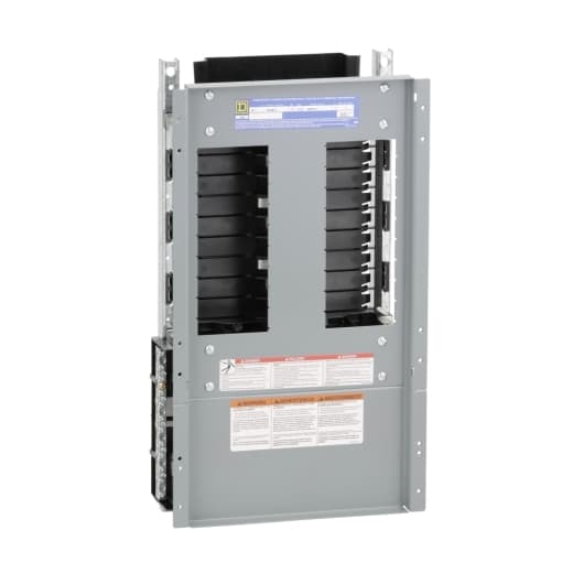Schneider Electric NF418L1C Square D by Schneider Electric NF418L1C is a panelboard designed for three-phase (3PH-4W) networks, with a rated voltage of 480Y/277Vac and a rated current of 125A. It features an 18-space panelboard interior, capable of supporting up to 18 circuits. The construction includes copper busbars and accommodates line and neutral aluminium lugs ranging from 6AWG to 2/0AWG. This panelboard is specifically engineered to facilitate a broad range of applications requiring a compact and robust power distribution solution. NF418L1C on Powermatic Associates