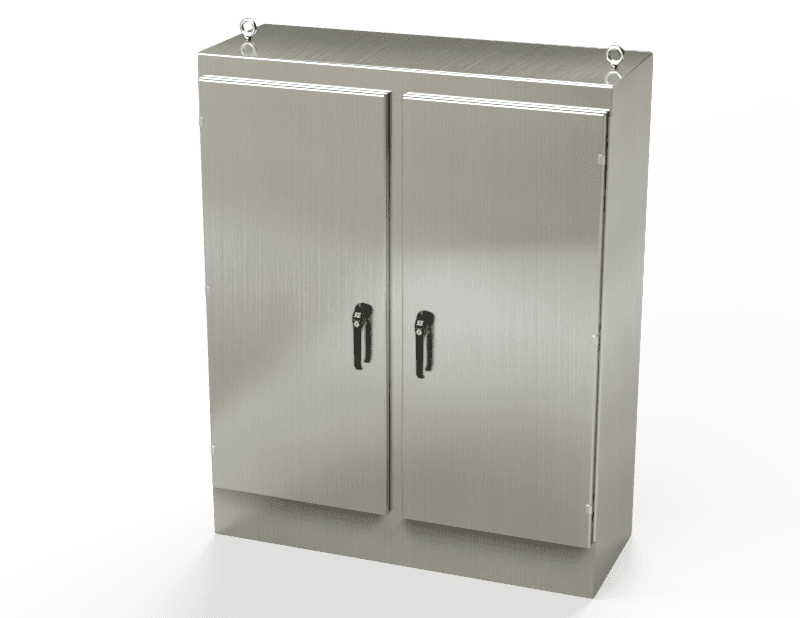 Saginaw Control SCE-60EL4818SS6FSD S.S. EL FSD Enclosure, Height:60.00", Width:48.00", Depth:18.00", Type 316 Stainless Steel with #4 Brushed finish. Optional sub-panels powder coated white. SCE-60EL4818SS6FSD on Powermatic Associates