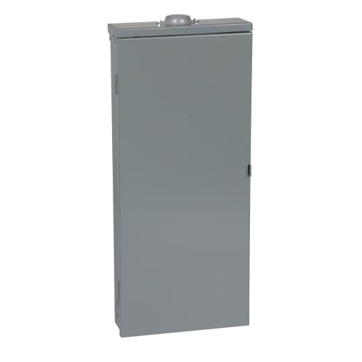Schneider Electric HOM3060M200PRBVP Square D by Schneider Electric HOM3060M200PRBVP is a load center designed for single-phase (1PH) networks, featuring a welded galvannealed steel enclosure and a tin-plated aluminum busbar. This product measures H858mm x W375mm x D115mm (H33.78" x W14.76" x D4.53"), offering 30 spaces for up to 60 single pole circuits or 30 tandem breakers. It is equipped with lugs for connection, has a rated current of 200A, and operates at a rated voltage of 120Vac/240Vac. The HOM3060M200PRBVP is protected to a NEMA 3R degree, ensuring its suitability for various environments within its specified operational parameters. HOM3060M200PRBVP on Powermatic Associates