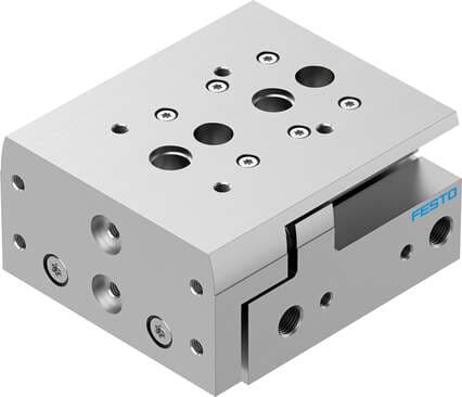 Festo 8078863 mini slide DGST-20-20-E1A Stroke: 20 mm, Piston diameter: 20 mm, Operating mode of drive unit: Yoke, Cushioning: Elastomer cushioning, at both ends, stroke not adjustable, Assembly position: Any 8078863 on Powermatic Associates