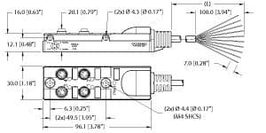 Turck TB-4M8Z-4-5 TB-4M8Z-4-5 Turck - TB-4M8Z-4-5 M8 snap, 4 pole I/O port with cable homerun TB-4M8Z-4-5 on Powermatic Associates