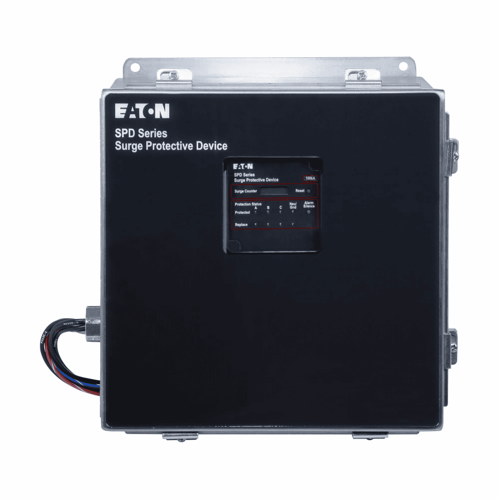 Eaton SPD080240H2Q SPD080240H2Q Eaton - SPD, 80 kAIC, 240V high-leg delta (4W+G) on B phase, Standard feature package, NEMA 4X with internal disconnect stainless steel enclosure, External side mount, 150 L-N, 150 L-G, 150 N-G, 300 L-L operating voltage SPD080240H2Q on Powermatic Associates