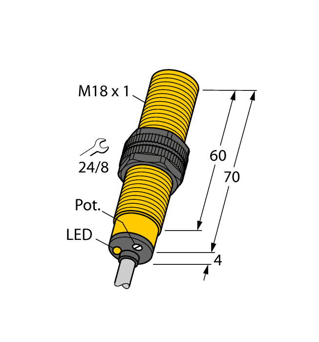 Turck BC5-S18-Y1X 10M BC5-S18-Y1X 10M Turck - BC5-S18-Y1X 10M Capacitive Sensor BC5-S18-Y1X 10M on Powermatic Associates