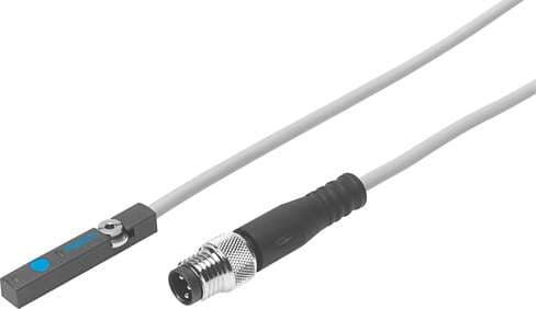 Festo 551394 proximity sensor SIES-8M-PO-24V-K-5,0-M8D inductive, cable with plug, can be flush-mounted, N/C function Design: for T-slot, Conforms to standard: EN 60947-5-2, Authorisation: (* RCM Mark, * c UL us - Listed (OL)), CE mark (see declaration of conformity): 551394 on Powermatic Associates