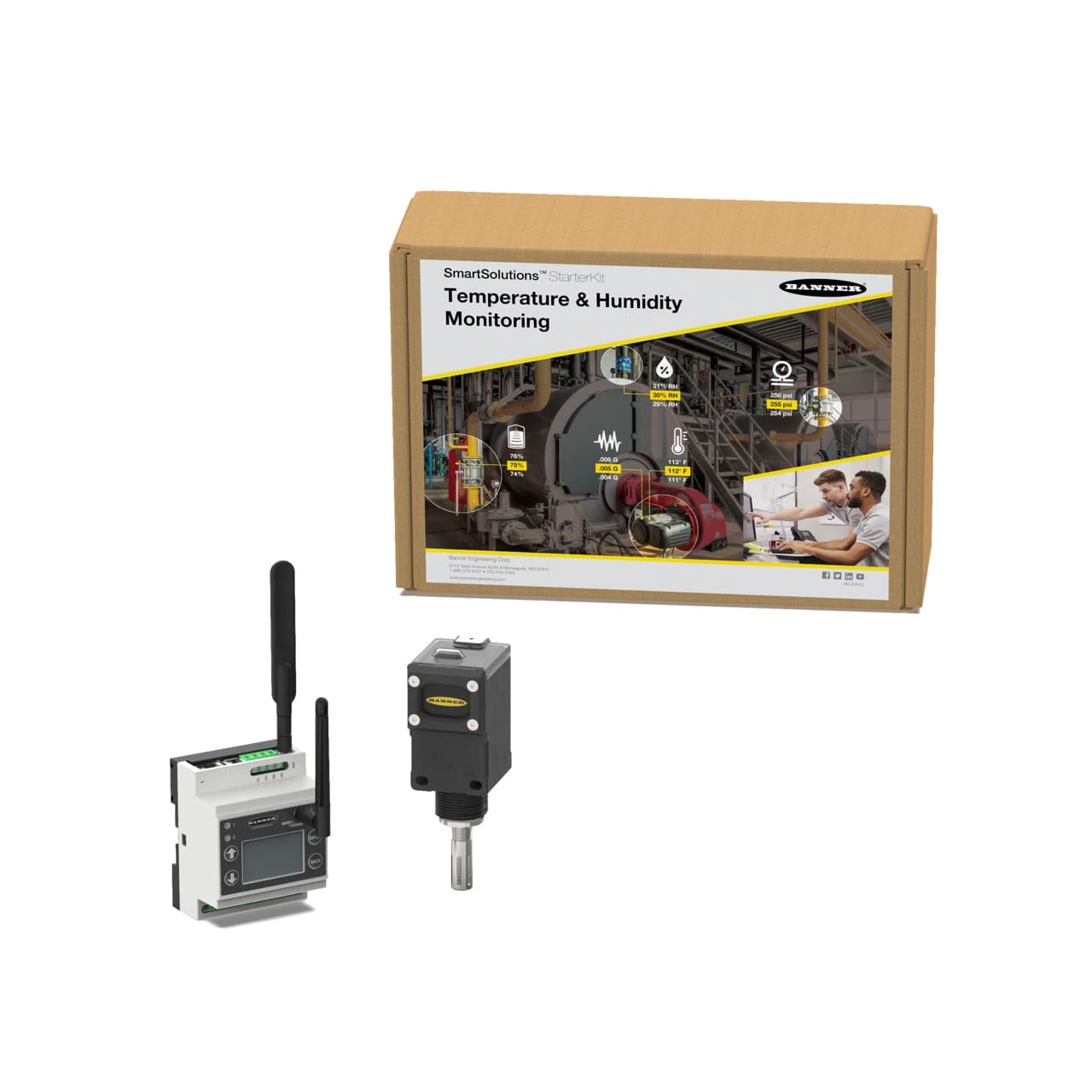 Banner STARTERKIT9700-TH-A StarterKit, 900MHz, DXM700, Temperature/Humidity Monitoring, AT&T North America Only STARTERKIT9700-TH-A on Powermatic Associates