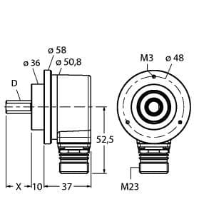 Turck RI-10S10C-2B2500-12M23 RI-10S10C-2B2500-12M23 Turck - RI-10S10C-2B2500-12M23 Incremental Encoder, Industrial Line RI-10S10C-2B2500-12M23 on Powermatic Associates