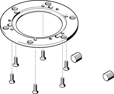 Festo 555446 indexing conversion kit DADM-CK-140-3 For rotary indexing table DHTG. Size: 140, Corrosion resistance classification CRC: (* 2 - Moderate corrosion stress, * (when installed)), Materials note: (* Free of copper and PTFE, * Conforms to RoHS), Material plat 555446 on Powermatic Associates