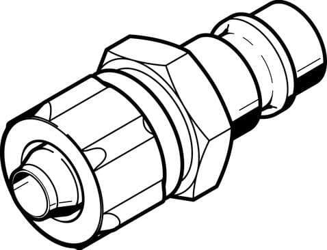 Festo 531683 quick coupling plug KS4-CK-9 For self-closing quick coupling connectors. Nominal size: 7,4 mm, Operating pressure complete temperature range: -0,95 - 12 bar, Standard nominal flow rate: 1017 l/min, Operating medium: Compressed air in accordance with ISO85 531683 on Powermatic Associates