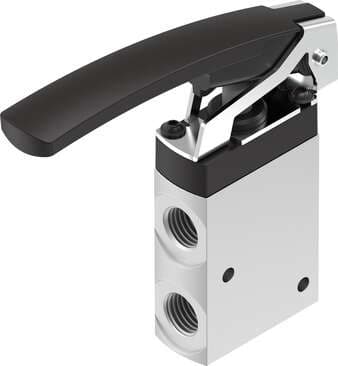 Festo 4500010 finger lever valve VHEF-LT-M32-M-N14 Valve function: 3/2 open/closed, monostable, Type of actuation: manual, Width: 20 mm, Standard nominal flow rate: 870 l/min, Operating pressure MPa: -0,095 - 1 MPa 4500010 on Powermatic Associates