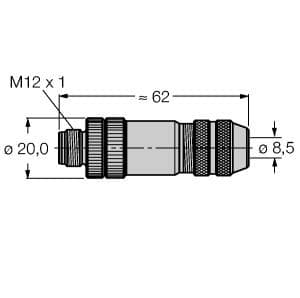Turck BMSWS8151-8.5 BMSWS8151-8.5 Turck - BMSWS8151-8.5 Accessories for Fieldbus Systems, Field-Wireable Connector, Male Connector M12 × 1, Straight BMSWS8151-8.5 on Powermatic Associates