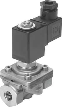 Festo 1492198 solenoid valve VZWF-B-L-M22C-N14-135-V-1P4-10-R1 force pilot operated, NPT1/4" connection. Design structure: (* Diaphragm valve, * forced), Type of actuation: electrical, Sealing principle: soft, Assembly position: Magnet standing, Mounting type: Line ins 1492198 on Powermatic Associates