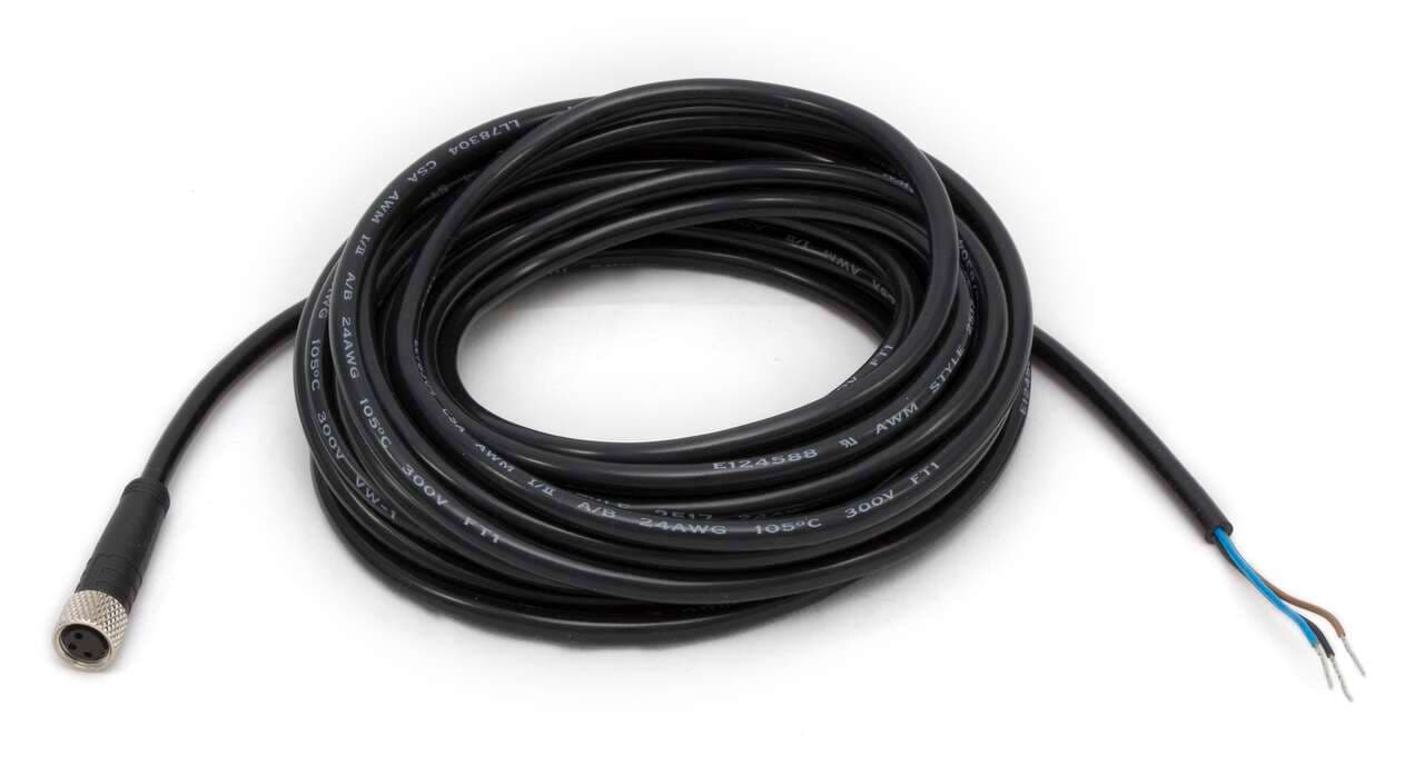Banner PKG3M-9 Cordset: Single Ended M8; 3-pin Straight Female; 9.04 m 3x24 Black PVC Jacket; Nickel-Plated Brass Coupling Nut PKG3M-9 on Powermatic Associates