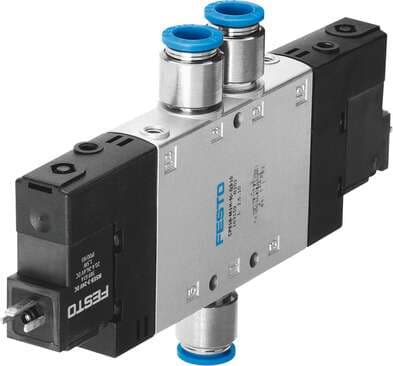 Festo 163771 solenoid valve CPE18-M2H-5J-QS-8 High component density Valve function: 5/2 bistable, Type of actuation: electrical, Width: 18 mm, Standard nominal flow rate: 850 l/min, Operating pressure: 2 - 10 bar 163771 on Powermatic Associates