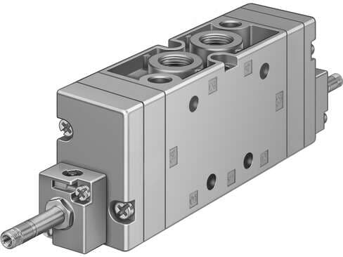 Festo 535953 solenoid valve MFH-5/3B-3/8-S-B-EX With manual override, without solenoid coil or socket. Solenoid coil and socket should be ordered separately. Valve function: 5/3 pressurised, Type of actuation: electrical, Width: 40 mm, Standard nominal flow rate: 2600 535953 on Powermatic Associates