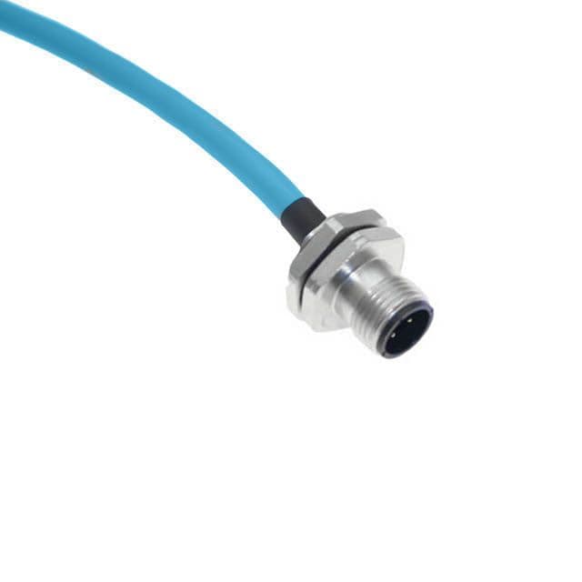 Mencom MDE45-8MR-PG9-1M Ethernet, Receptacle, 8 Pole, M12 Male Straight, 1M, 24awg, 2A, PG9, Front Mount, Nickel Plated Brass MDE45-8MR-PG9-1M on Powermatic Associates