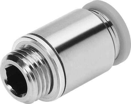 Festo 183743 push-in fitting QS-1/4-5/16-I-U-M male thread with internal hexagon socket. Size: Standard, Nominal size: 0,248 ", Type of seal on screw-in stud: coating, Assembly position: Any, Container size: 1 183743 on Powermatic Associates