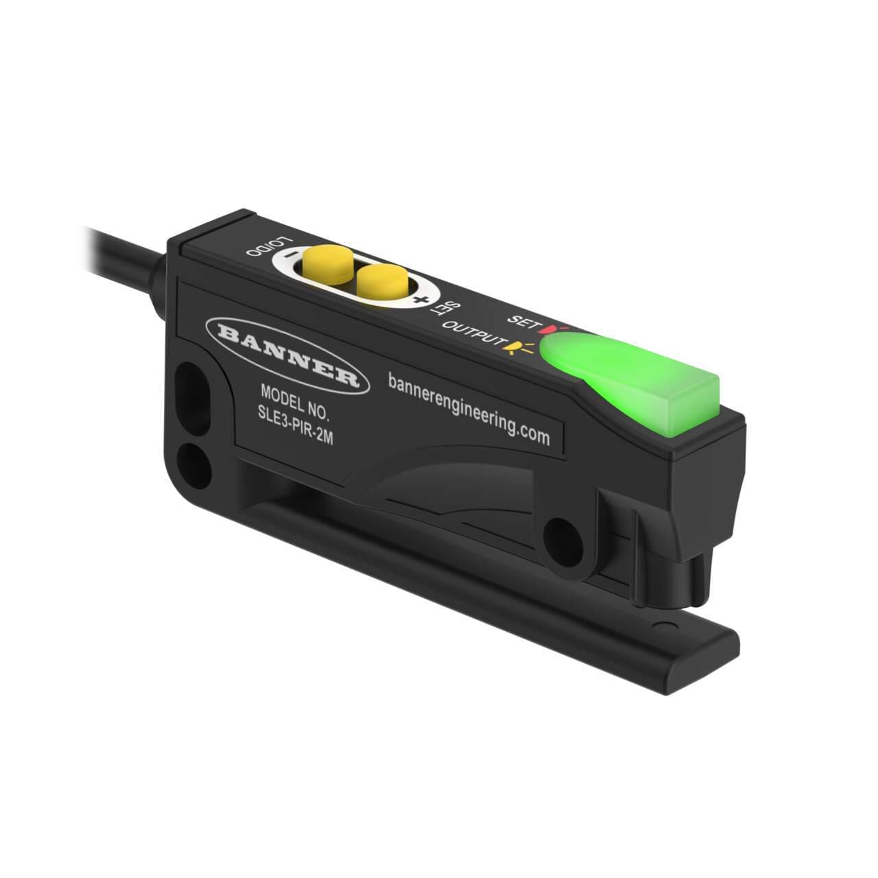 Banner SLE3-PIR-2M Banner SLE3-PIR-2M - SLE3 Series: Label Sensor; Slot width: 3 mm; Input: 4.75-30 V dc; Output: PNP; 1.8 m (6 ft) Cable SLE3-PIR-2M on Powermatic Associates