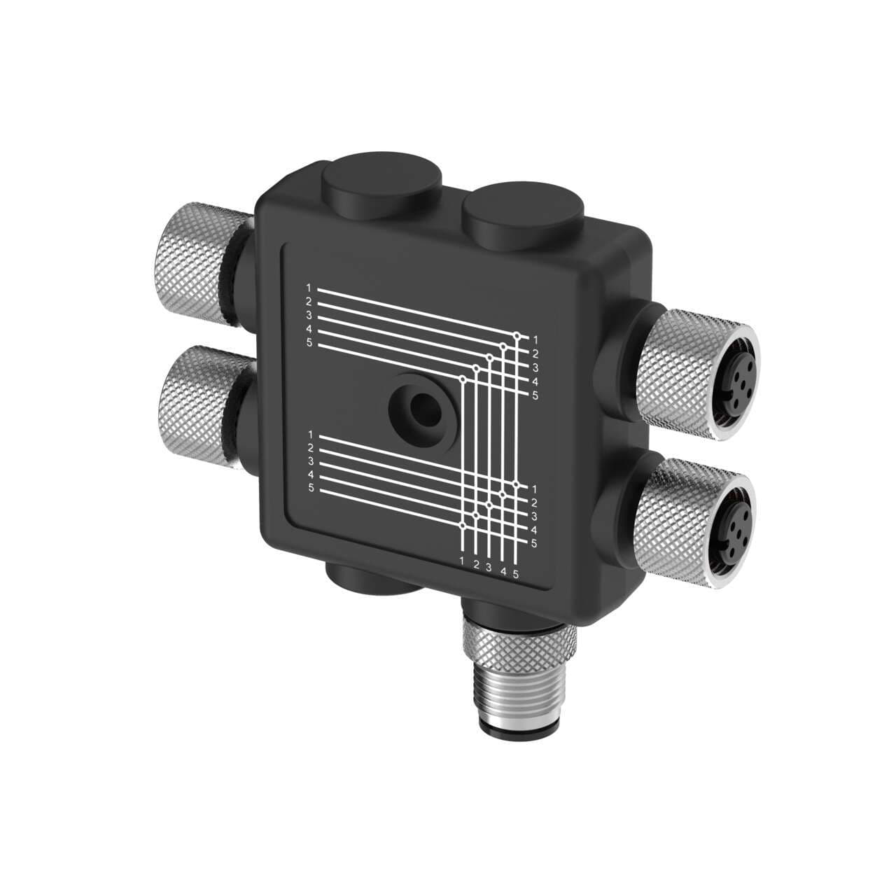 Banner R50-4M125-M125Q-P Banner R50-4M125-M125Q-P - 4-Port Molded Junction Box; 4 Female 5-pin M12 Ports; Male 5-pin M12 Integral Homerun; Parallel Wiring R50-4M125-M125Q-P on Powermatic Associates