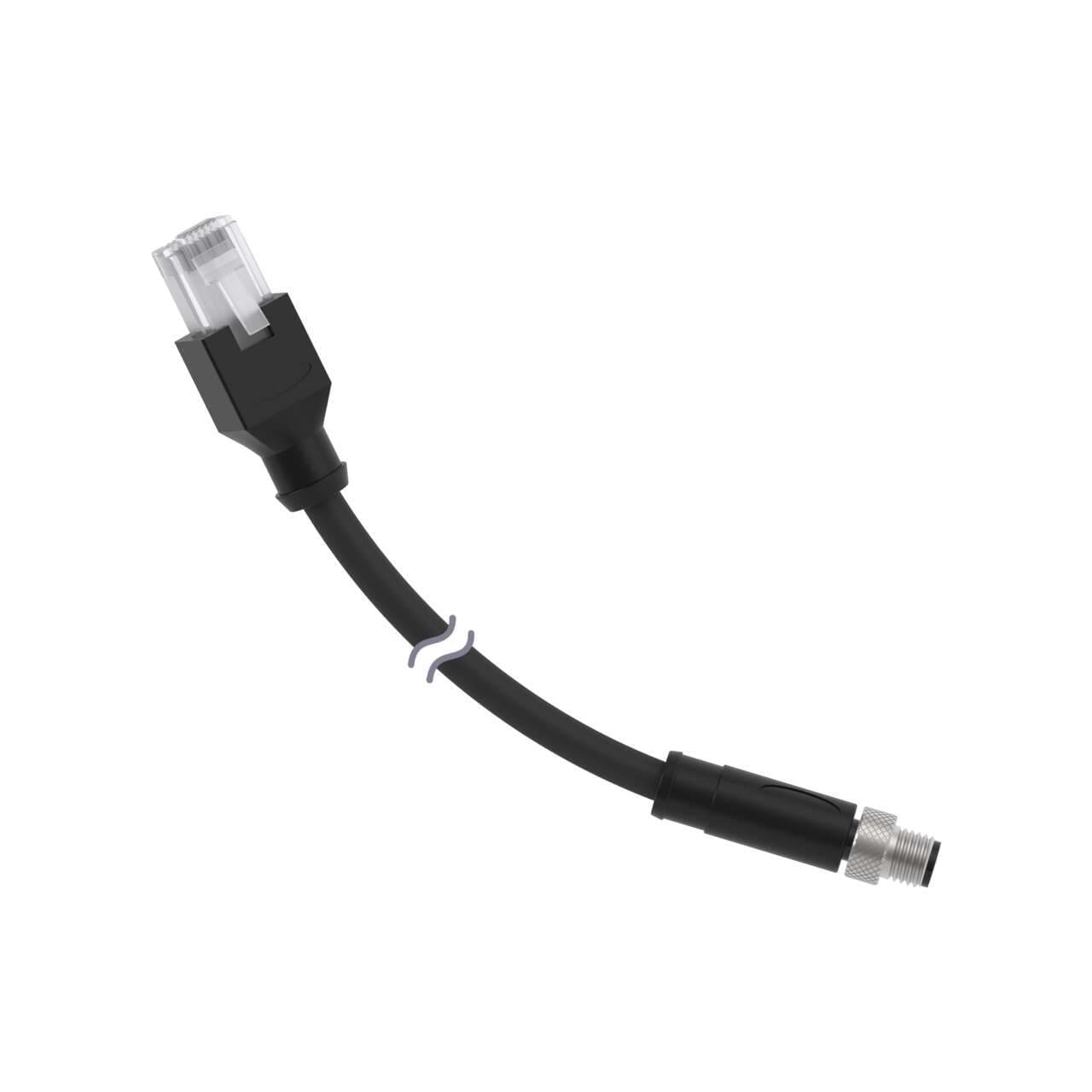 Banner BCD-M8M-RJ45-BK-33.5 Banner BCD-M8M-RJ45-BK-33.5 - M8 to RJ45 Ethernet Cable; 4-pin Male Straight to RJ45; 33.5 m (109.9 ft) Black PVC Jacket; Nickel-Plated Coupling Nut BCD-M8M-RJ45-BK-33.5 on Powermatic Associates