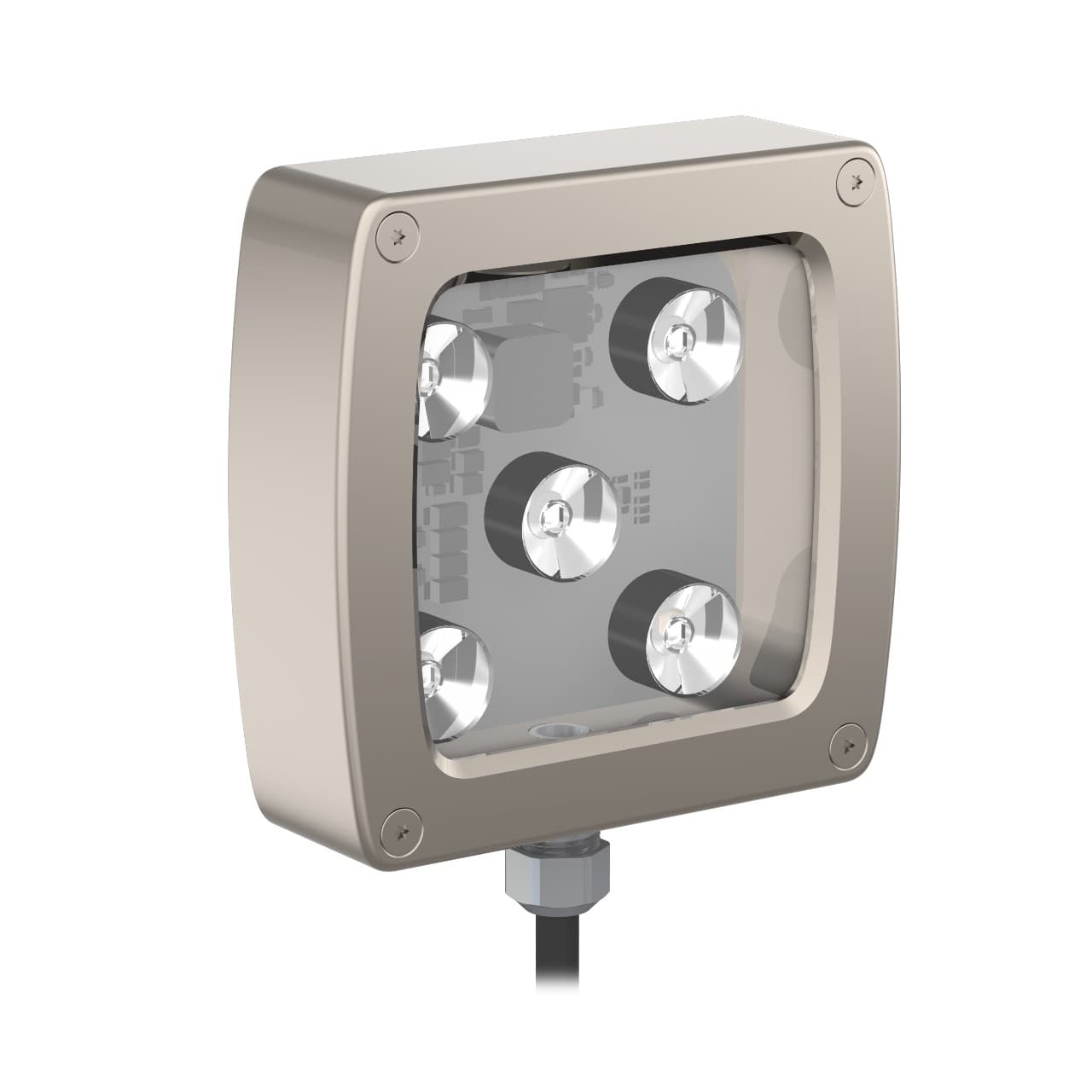 Banner WLC90WL8PWM WLC90 Work Light; Dimensions: 90X90 mm; PWM Dimming, Voltage: 12-30 V dc; Environmental Rating: IP68g, IP69K, Color: White; 8 Deg Lens; Window: Polycarbonate, Euro Cable; Side exit WLC90WL8PWM on Powermatic Associates