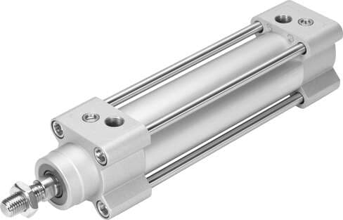 Festo 1638845 standards-based cylinder DSBG-32-80-PPVA-N3 Stroke: 80 mm, Piston diameter: 32 mm, Piston rod thread: M10x1,25, Cushioning: PPV: Pneumatic cushioning adjustable at both ends, Assembly position: Any 1638845 on Powermatic Associates