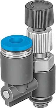 Festo 153518 differential pressure regulator LRL-1/4-QS-10 Without manometer, with male thread and QS plug connector. Controller function: (* Differential pressure, constant, * with return flow), Pneumatic connection, port 1: G1/4, Pneumatic connection, port 2: QS-1 153518 on Powermatic Associates