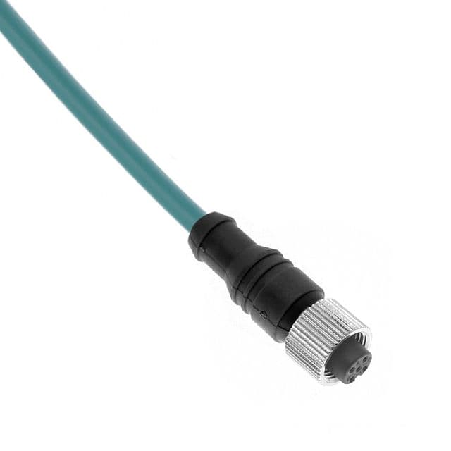 Mencom MDE45-8FP-5M Ethernet, Cordset, 8 Pole, M12 Female Straight, 5M, Teal, PVC MDE45-8FP-5M on Powermatic Associates