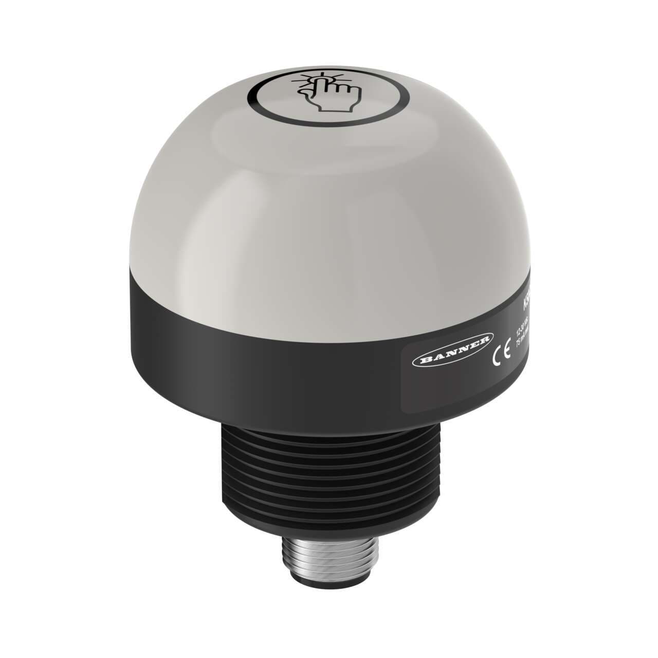 Banner K50APTGRCQ K50 Series EZ-LIGHT: 2-Color Touch Sensor; Touch Light Overrides Job Light; Voltage: 12-30 V dc; Housing: Polycarbonate; IP67 IP69K; Input: PNP (NO); Colors: Green Red; 4-pin M12 Integral QD K50APTGRCQ on Powermatic Associates