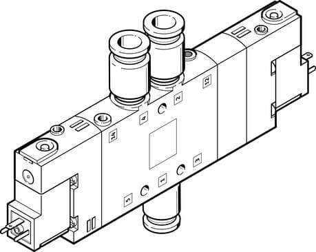 Festo 170255 solenoid valve CPE18-M1H-5/3E-QS-8 High component density Valve function: 5/3 exhausted, Type of actuation: electrical, Width: 18 mm, Standard nominal flow rate: 780 l/min, Operating pressure: 2,5 - 10 bar 170255 on Powermatic Associates