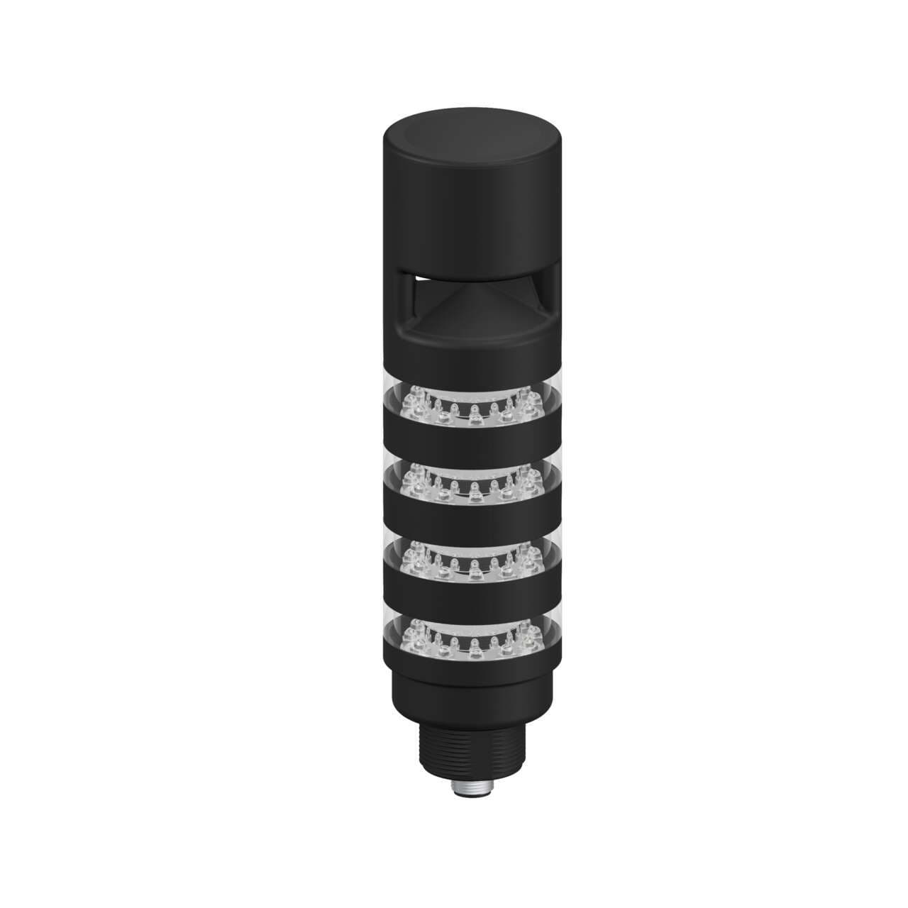Banner TL50BL4AOSIKQ TL50 Pro Tower Beacon Light with IO-Link, Sealed Omnidirectional Audible Indicator w/ Intensity Adjust, Black Housing: 4 Lighted Segments; Voltage: 18-30 V dc; Environmental Rating: IP50; Colors: Multicolor; 4-pin M12 Intetgral Connector TL50BL4AOSIKQ on Powermatic Associates