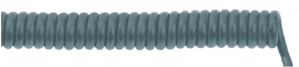 Lapp 73220356 73220356 LAPP UNITRONIC® SPIRAL LiF2Y11Y Retractable Coiled Cable (8" - 31" length) - Unshielded - 24 AWG 5 Conductor - Gray 73220356 on Powermatic Associates
