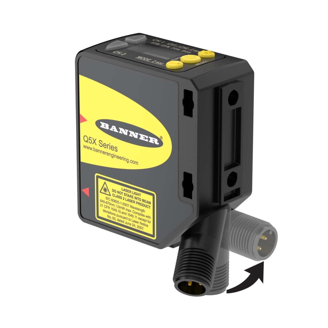 Banner Q5XKLAF3000-Q8 Banner Q5XKLAF3000-Q8 - Q5X Series: Laser Adjustable Field; Range: 95-3000 mm; Input: 10-30 V dc; Output: 1 PNP/NPN with IO-Link; 1 PNP/NPN Multi-Function I/O; 4-pin M12 Rotatable QD Q5XKLAF3000-Q8 on Powermatic Associates