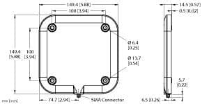 Turck TN-UHF-ANT-Q150-MR-FCC Accessories, External Passive UHF Antenna, , Passive mid-range antenna, compatible with VESA 100 brackets TN-UHF-ANT-Q150-MR-FCC on Powermatic Associates