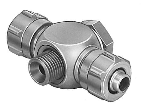 Festo 6263 quick T-connector TCK-1/8-PK-4-KU Rotatable with sealing rim, polymer design. Nominal size: 3,4 mm, Type of seal on screw-in stud: Sealing edge, Assembly position: Any, Pneumatic connection, port  1: Male thread G1/8, Pneumatic connection, port  2: for ba 6263 on Powermatic Associates