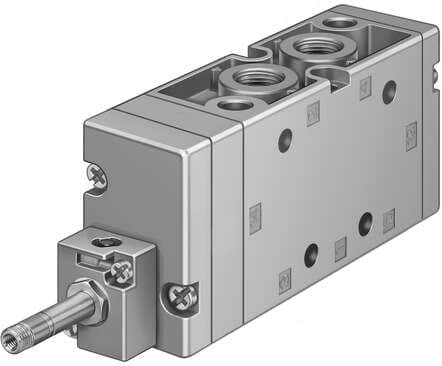 Festo 535920 solenoid valve MFH-5-3/8-B-EX With manual override, without solenoid coil or socket. Solenoid coil and socket should be ordered separately. Valve function: 5/2 monostable, Type of actuation: electrical, Width: 40 mm, Standard nominal flow rate: 2000 l/min 535920 on Powermatic Associates