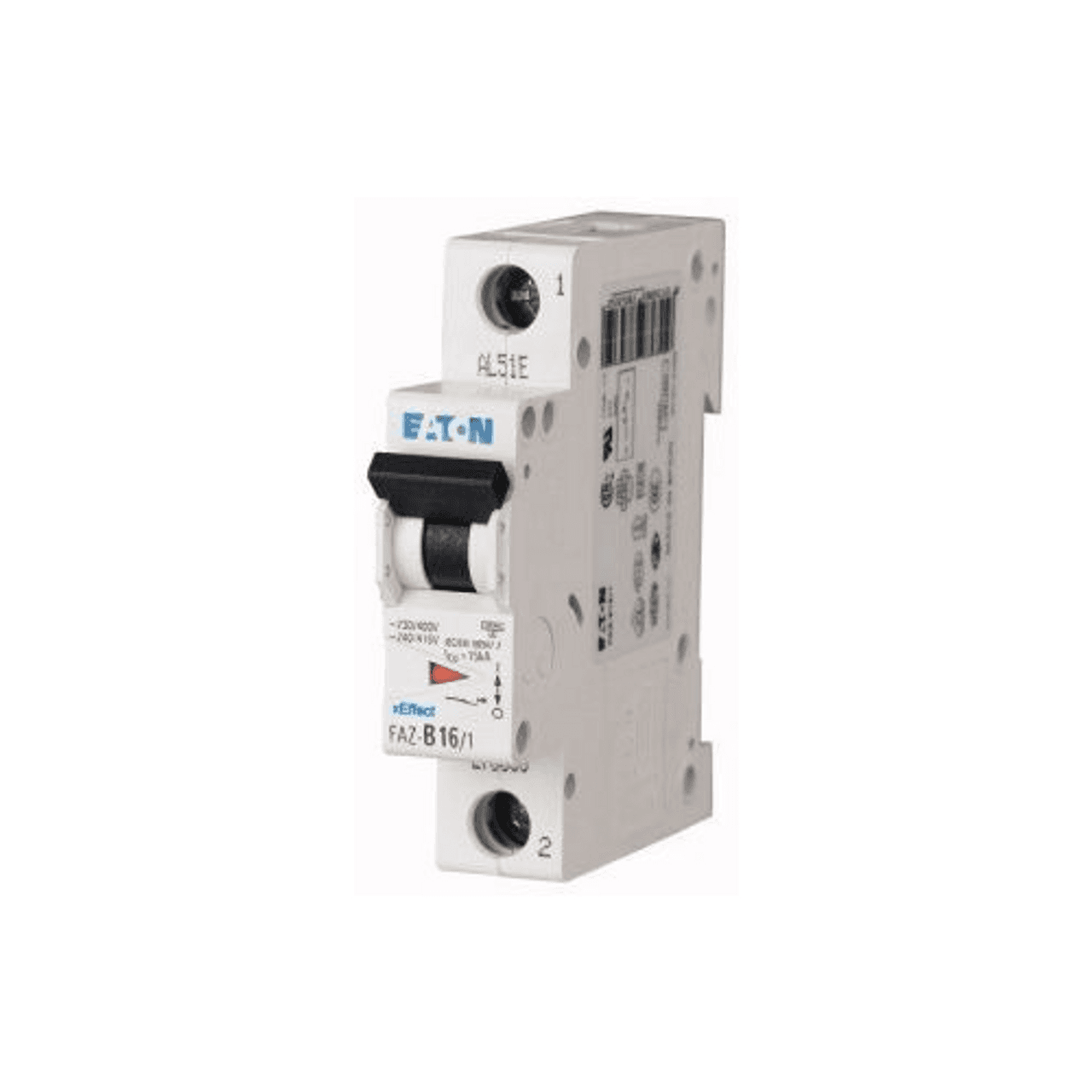 Eaton FAZ-B2/1-SP Eaton FAZ supplementary protector,UL 1077 Industrial miniature circuit breaker-supplementary protector,Single package,Low levels of inrush current are expected,2 A,15 kAIC,Single-pole,240/415 V,3-5X/n,Q38,50-60 Hz,Standard terminals,B Curve FAZ-B2/1-SP on Powermatic Associates
