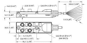 Turck TB-4M8M-4-2 TB-4M8M-4-2 Turck - TB-4M8M-4-2 M8, 4 pole I/O port with cable homerun TB-4M8M-4-2 on Powermatic Associates