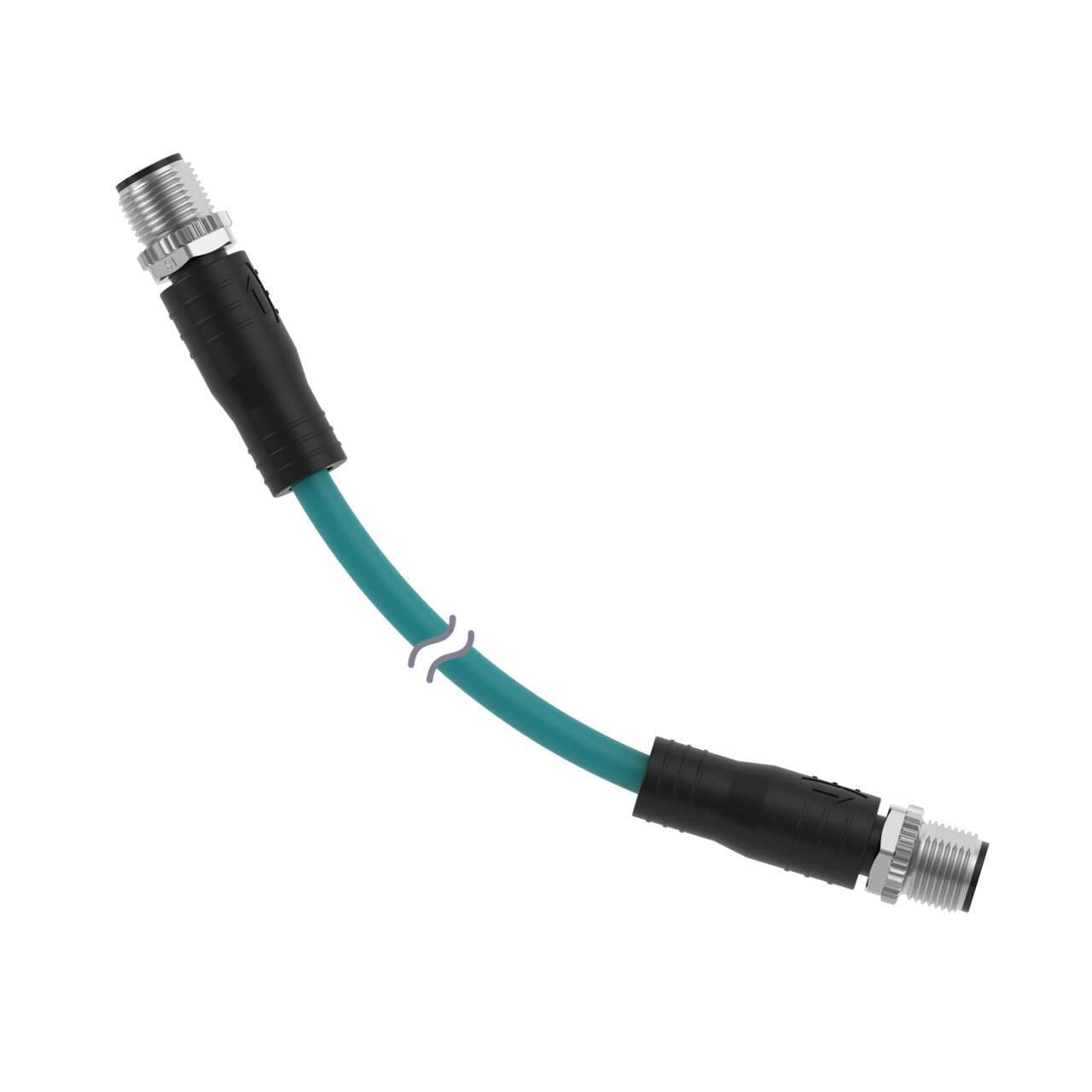 Banner BCD-M12DM-M12DM-0.3M Banner BCD-M12DM-M12DM-0.3M - Cordset: Double Ended D-Code M12; 4-pin Straight Male; 4-pin Straight Male Connectors with Shield; 0.3 m (0.98 ft) Teal PVC Jacket; Nickel-Plated Brass Coupling Nuts BCD-M12DM-M12DM-0.3M on Powermatic Associates