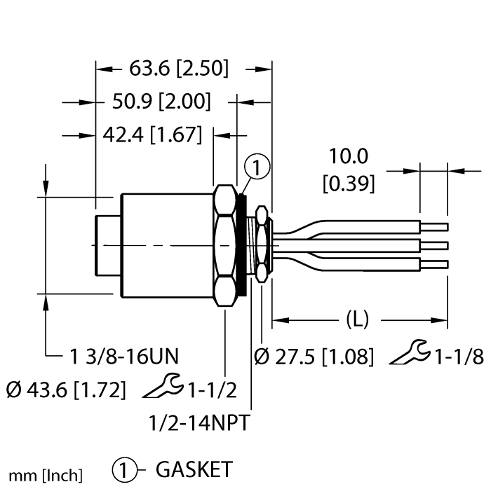 Turck GKDF 32-2M/14.5/NPT GKDF 32-2M/14.5/NPT Turck - GKDF 32-2M/14.5/NPT Power Receptacle, Front Mount GKDF 32-2M/14.5/NPT on Powermatic Associates