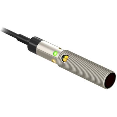 Banner M12PD W-30 Photo-electric sensor with diffuse mode - Banner Engineering (M12 barrel series - M12) - Part #77204 - Sensing range 400mm - Visible red light (660nm) - 1 x digital output (PNP transistor) (Light-ON or Dark-ON operation) - Supply voltage 10Vdc-30Vdc (12Vd M12PD W-30 on Powermatic Associates